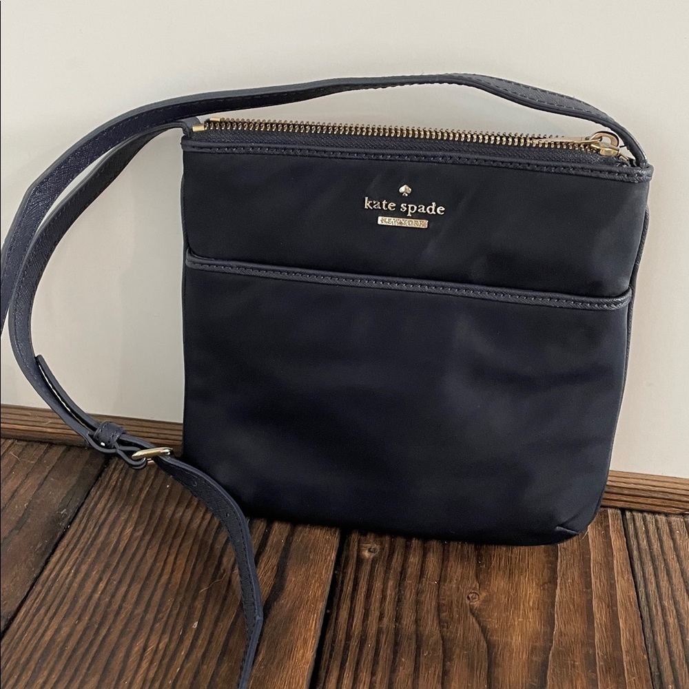 Kate Spade Black Vienna Nylon Crossbody Bag with Gold Accents